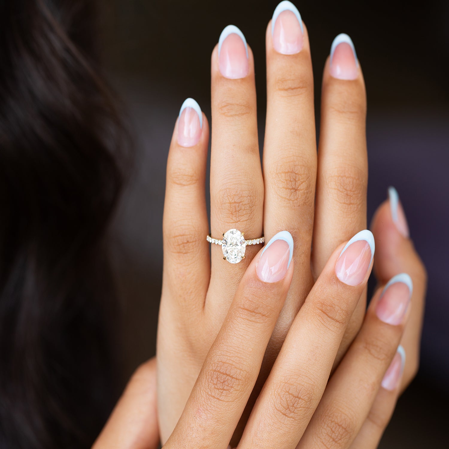 Keren | טבעת יהלום אובלית