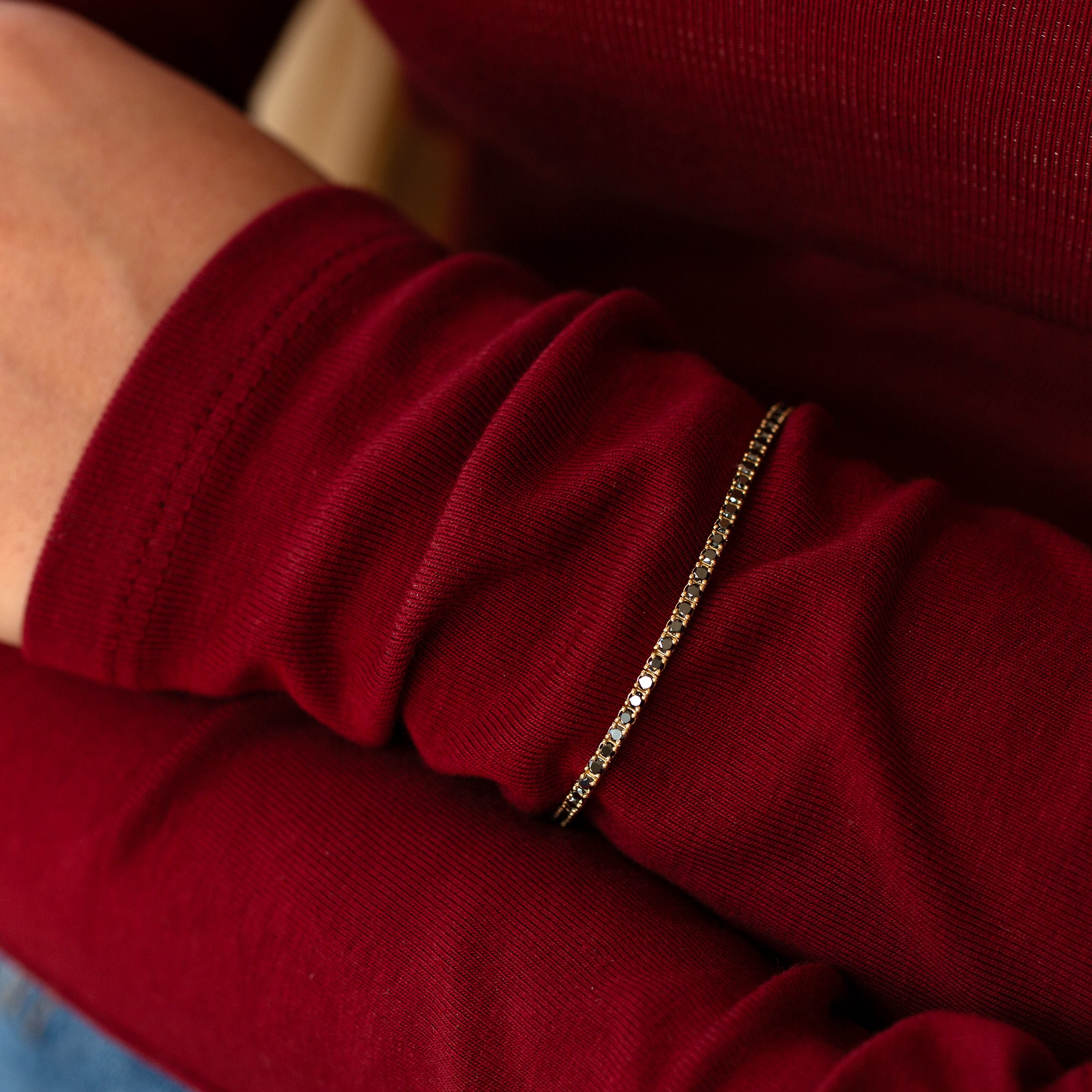 צמיד טניס יהלומים שחורים