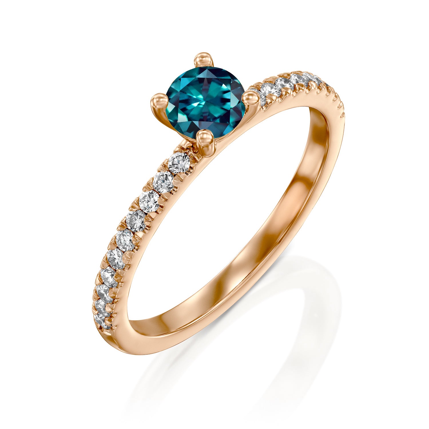 טבעת אלכסנדריט ויהלומים