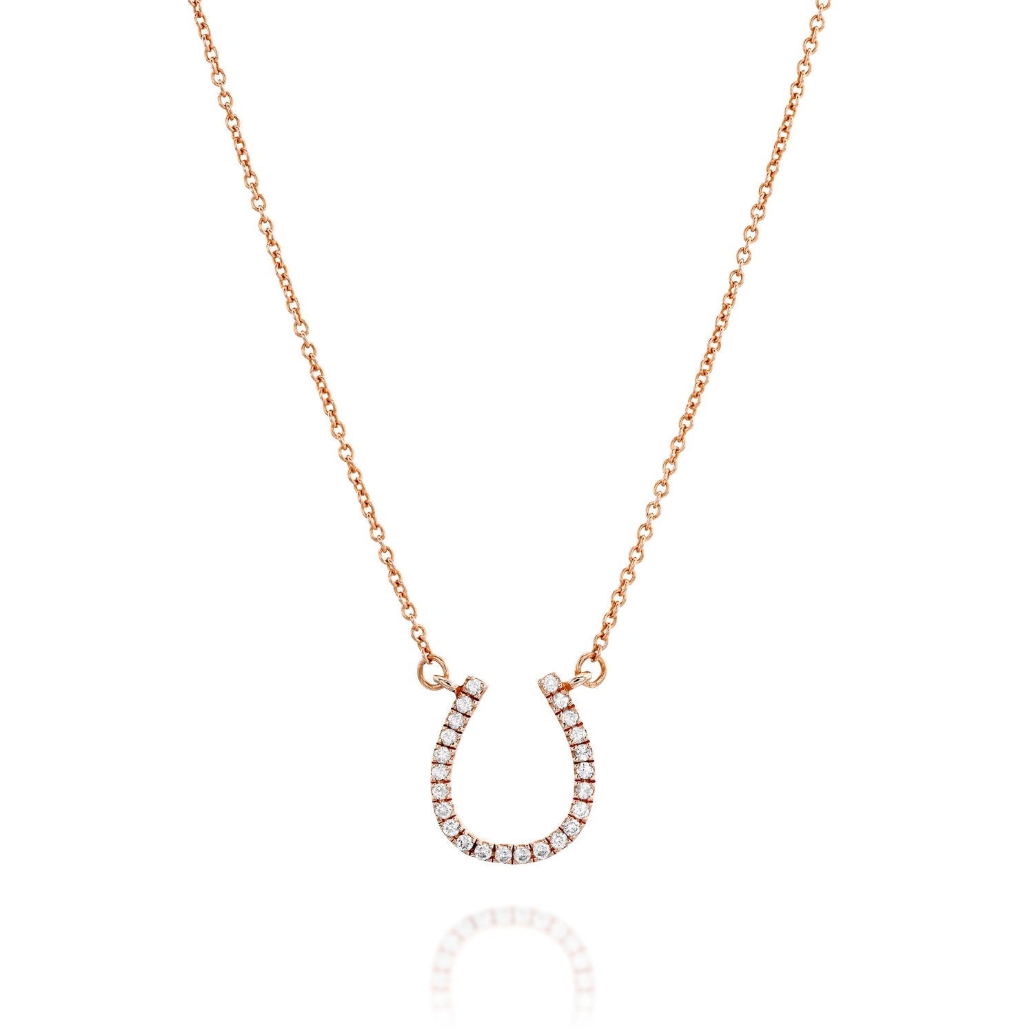 שרשרת זהב משובצת יהלומים בצורת פרסה