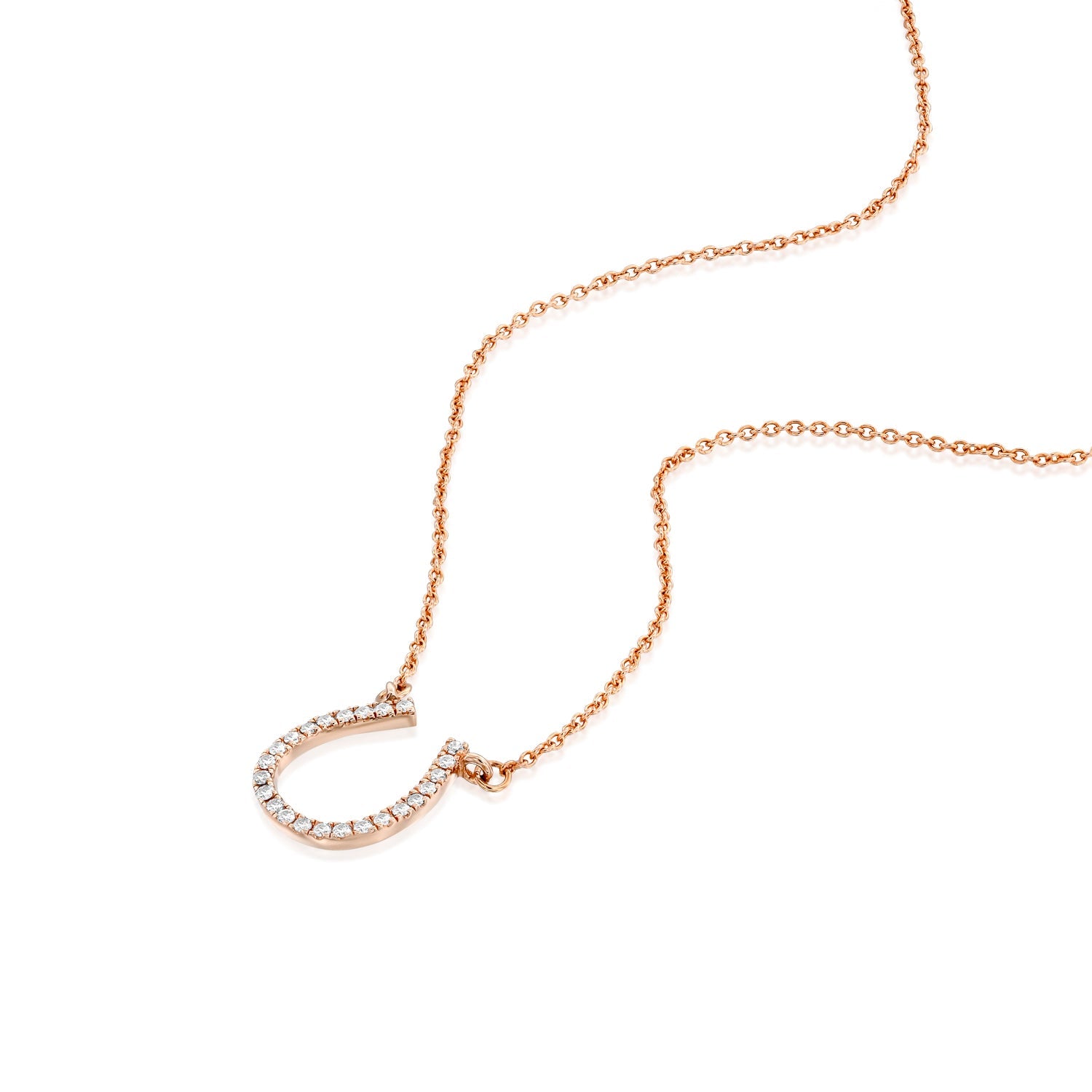 שרשרת זהב משובצת יהלומים בצורת פרסה