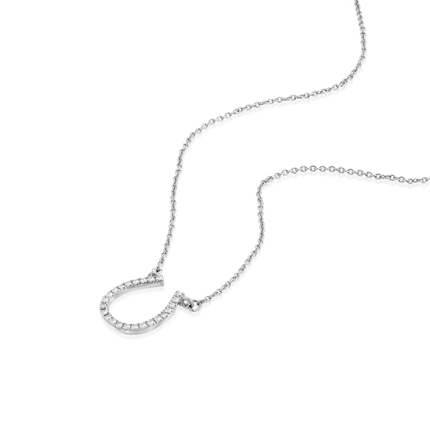 שרשרת זהב משובצת יהלומים בצורת פרסה