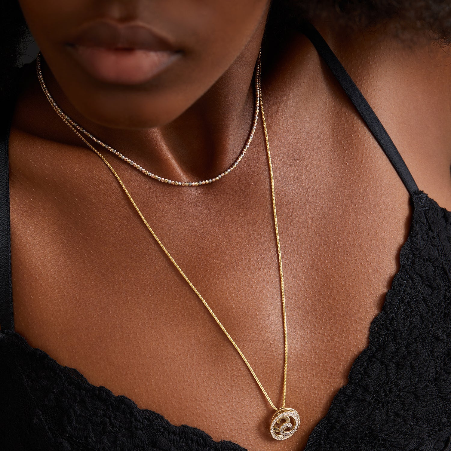 שרשרת זהב עדינה בחיתוך יהלום